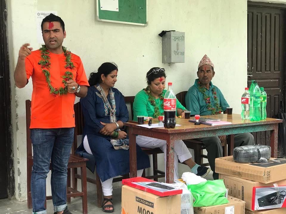 Speaking at a community programme