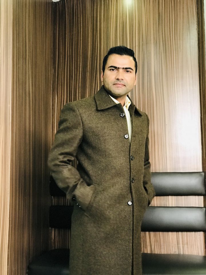 In a long coat